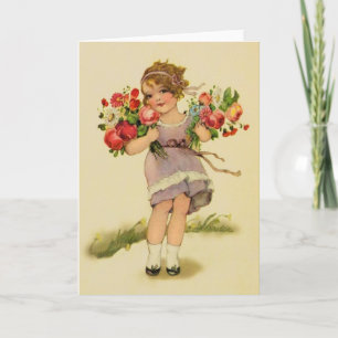 Vintage Meisje met de Kaart van de Nota van