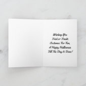 Vintage Meisje met Pompoen Kaart (Binnen)