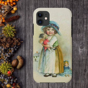 Vintage Meisje Met Wangetjes Hoed Poppen iPhone 11 Hoesje