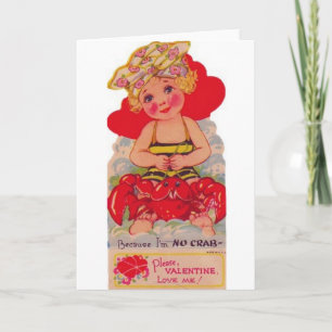 Vintage Meisje op de Kaart van de Valentijnsdag