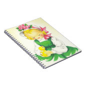 Vintage Meisje Retro Schattig Notitieboek (Rechterzijde)
