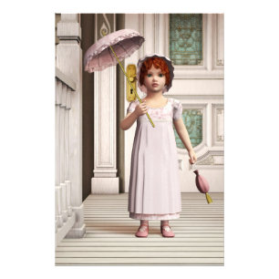 Vintage Meisje - Zoete Retro Victoriaanse Stijl Ku Foto Afdruk