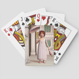 Vintage Meisje - Zoete Retro Victoriaanse Stijl Ku Speelkaarten