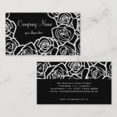 Vintage meisjesachtige zwarte rozen visitekaartje (Voorkant / Achterkant)