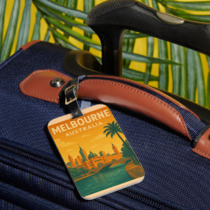 Vintage Melbourne Australië met Flinders Street Bagagelabel