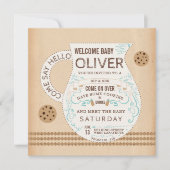 Vintage Melk & koekjes Baby shower Uitnodiging (Voorkant)