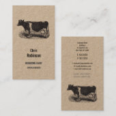 Vintage melkvee Koe boerenboer Butcher Visitekaartje (Voorkant / Achterkant)