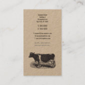 Vintage melkvee Koe boerenboer Butcher Visitekaartje (Achterkant)