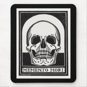 Vintage Memento Mori Schedel Illustratie Kunst Muismat