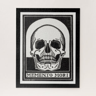 Vintage Memento Mori Schedel Illustratie Legpuzzel