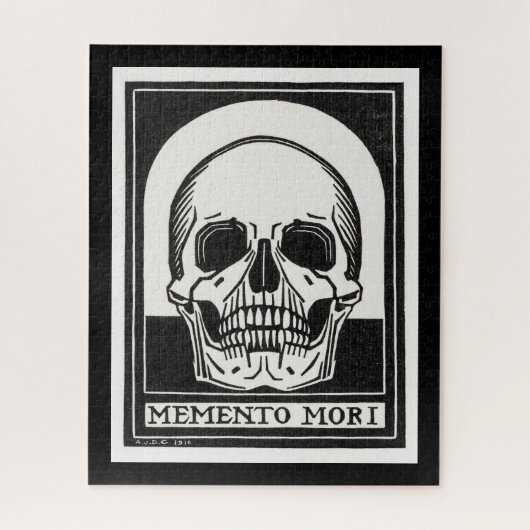 Vintage Memento Mori Schedel Illustratie Legpuzzel (Verticaal)