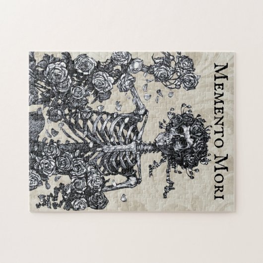 Vintage Memento Mori Skeleton Legpuzzel (Horizontaal)