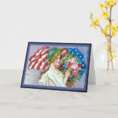 Vintage Memorial Day- wenskaart Kaart (Gele Bloem)