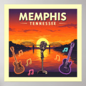 Vintage Memphis Tennessee Poster (Voorkant)