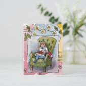 vintage "Mending Doll Clothes" Briefkaart (Staand voorkant)