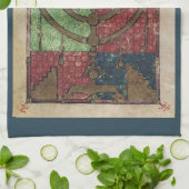 Vintage Menora, Lichtfeest Prettig Chanoeka Theedoek (Gevouwen)