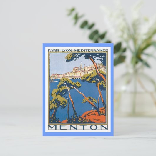 Vintage Menton Frankrijk Briefkaart (Staand voorkant)