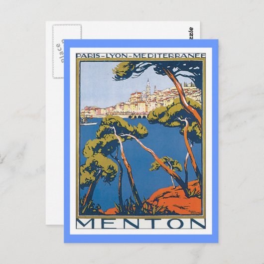 Vintage Menton Frankrijk Briefkaart (Voorkant / Achterkant)