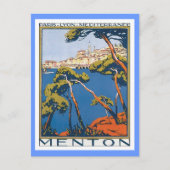 Vintage Menton Frankrijk Briefkaart (Voorkant)