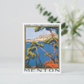 Vintage Menton Frankrijk Briefkaart (Staand voorkant)
