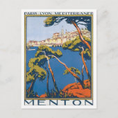 Vintage Menton Frankrijk Briefkaart (Voorkant)