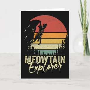 Vintage Meowtain Explorer Rotsklimmer Retro Kat C Kaart