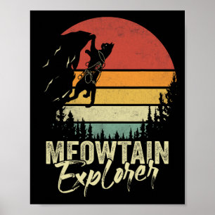 Vintage Meowtain Explorer Rotsklimmer Retro Kat C Poster