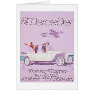 Vintage Mercedes ad Paars, vliegtuig
