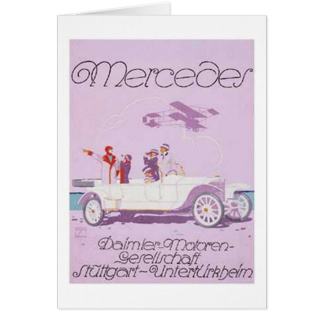 Vintage Mercedes ad Paars, vliegtuig (Voorkant)