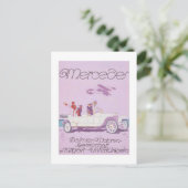 Vintage Mercedes ad Paars, vliegtuig Briefkaart (Staand voorkant)