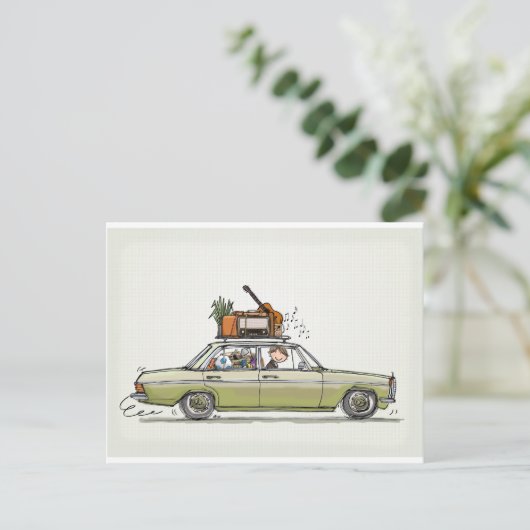 Vintage Mercedes Benz Briefkaart (Staand voorkant)