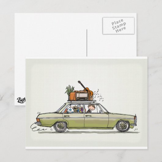 Vintage Mercedes Benz Briefkaart (Voorkant / Achterkant)
