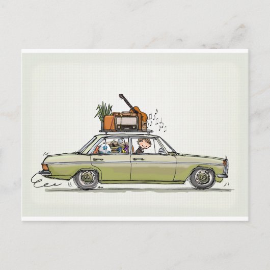 Vintage Mercedes Benz Briefkaart (Voorkant)