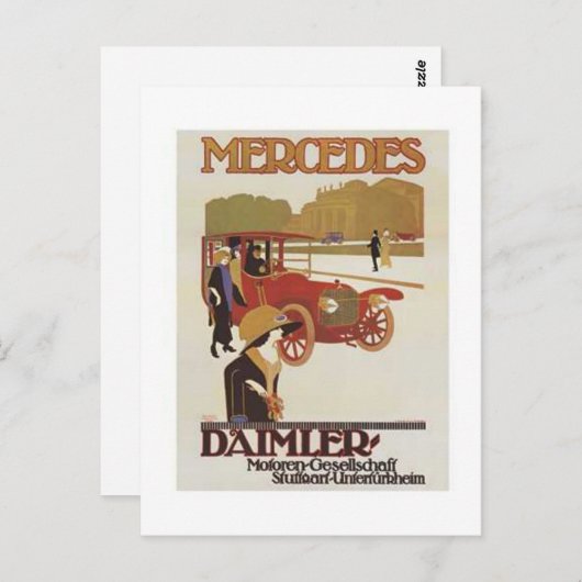 Vintage Mercedes Daimler AD 2 Briefkaart (Voorkant / Achterkant)