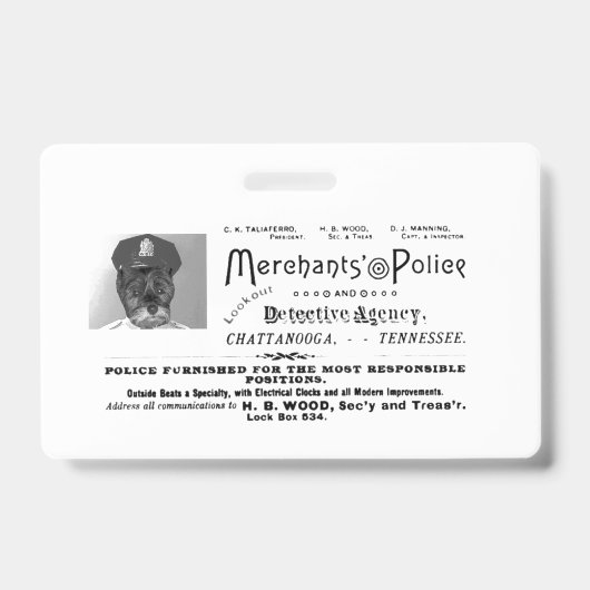 Vintage Merchants Politie Badge (Voorzijde)