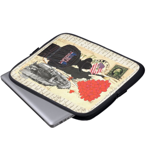 Vintage Merica Laptop Sleeve (Voorkant onderkant)