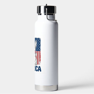 Vintage Merica Patriottisch Konijn Shirt Ontwerp_1 Waterfles