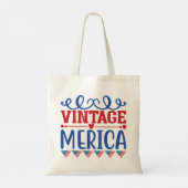 Vintage Merica Patriottisch Tote Bag (Achterkant)