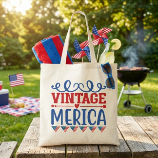 Vintage Merica Patriottisch Tote Bag