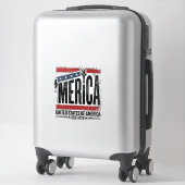 Vintage Merica Patriottisch Versleten Shirt Ontwer Sticker (Koffer)