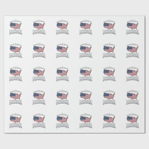 Vintage Merica Patriottische Vlag Landkaart Shirt  Cadeaupapier