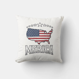 Vintage Merica Patriottische Vlag Landkaart Shirt  Kussen