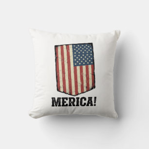 Vintage Merica Vlag Patriottisch Grafisch T-shirt_ Kussen