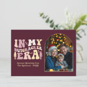 Vintage Merlot My Nutcracker Era Christmas Photo Feestdagenkaart (Staand voorkant)