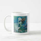 Vintage Mermaid Holding Pearl Koffiemok (Links)