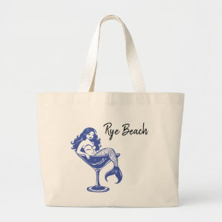 Vintage Mermaid in a Martini Glass Grote Tote Bag