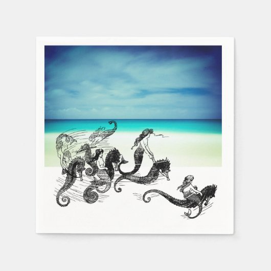 Vintage Mermaid Napkins Servet (Voorkant)