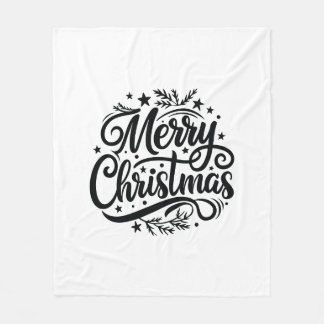 Vintage Merry Christmas - Festive and Elegant Fleece Deken