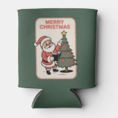 Vintage Merry Christmas Holiday Santa Reading  Blikjeskoeler (Voorkant)