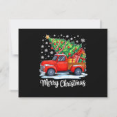 Vintage Merry Christmas Red Truck Funny Santa Tree (Achterkant)